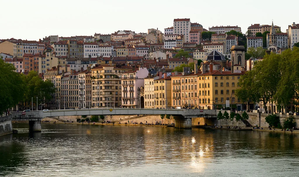 The historic Old Town (Vieux Lyon) of Lyon, France — busy Renaissance streets where a front-worn anti-theft crossbody bag is wise