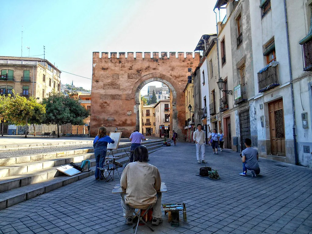 Plaza Santa Ana in central Granada, a typical evening-tapas square where smart-casual layers beat heavy hiking gear in February
