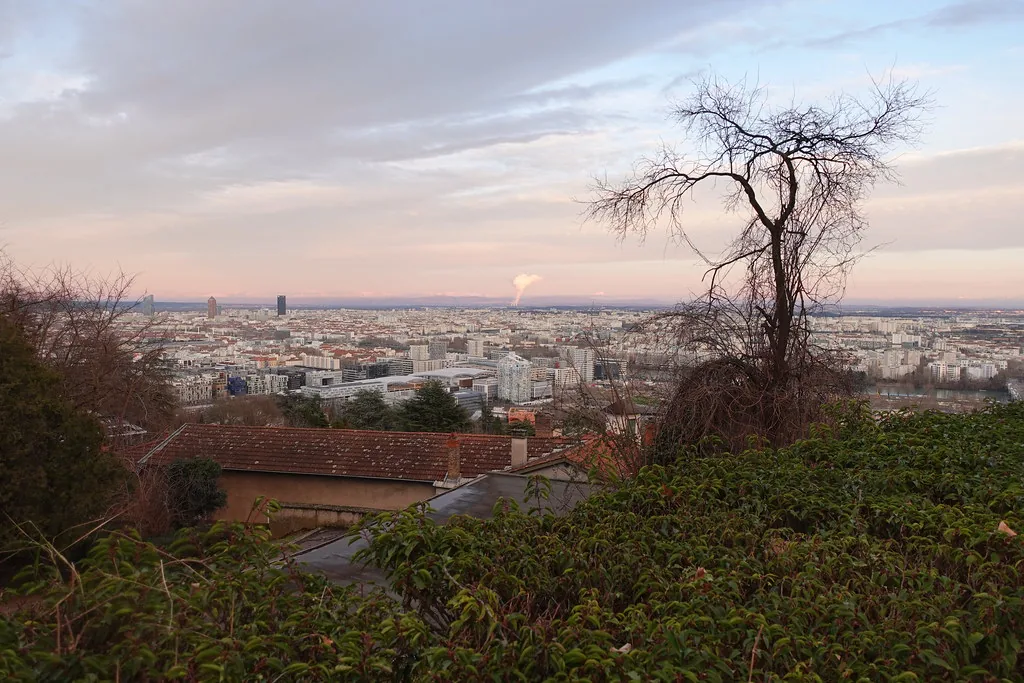 Lyon cityscape in spring showing the hills and rooftops you will climb in comfortable footwear