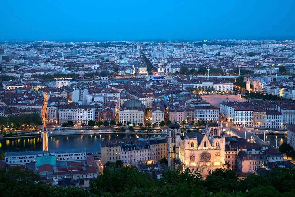 Lyon in winter with grey skies, the kind of damp December conditions that call for waterproof boots