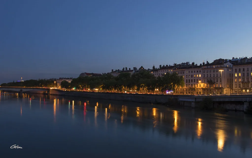 View across the city of Lyon, France on a clear spring day