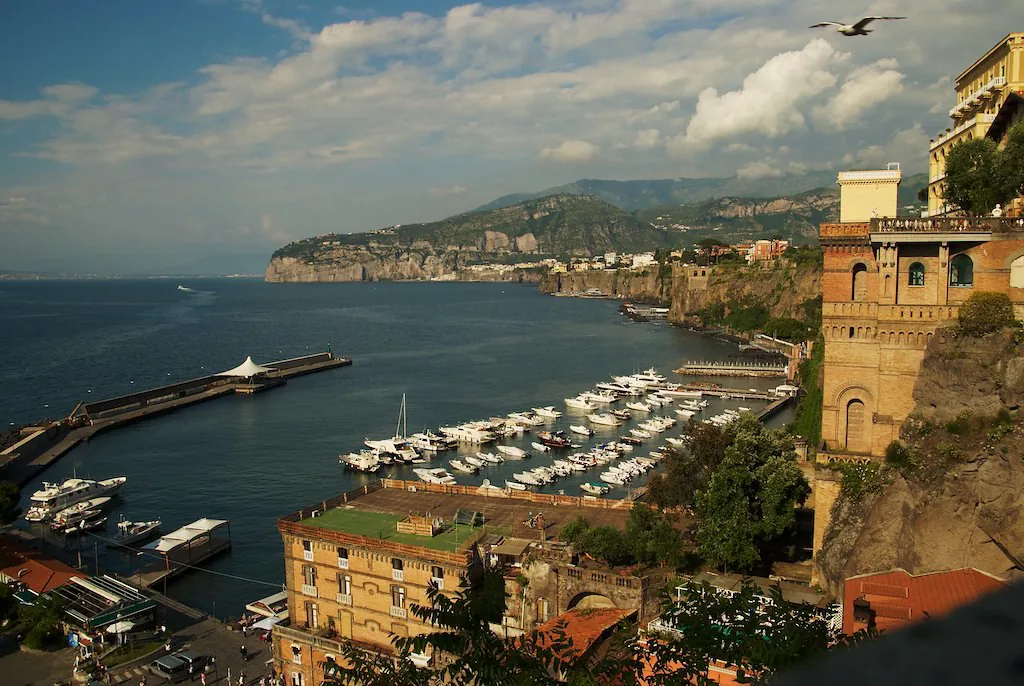 The Gulf of Naples seen from Sorrento under crisp winter light in February