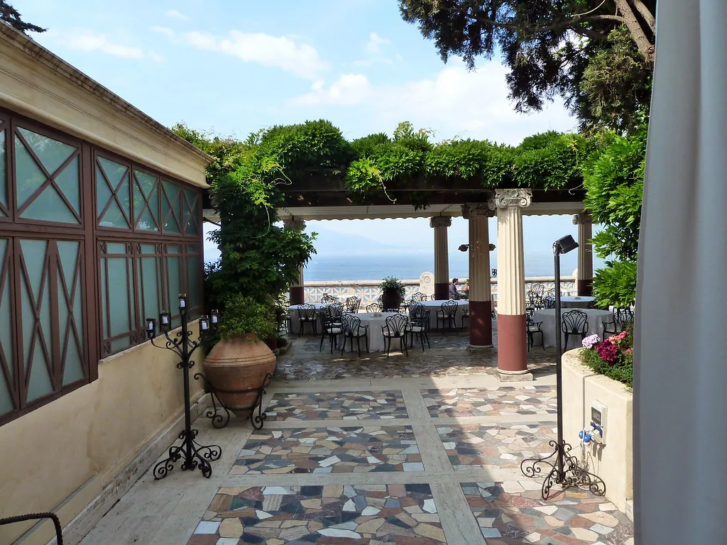 Cobblestone street in Sorrento, Italy on a cool winter day ideal for layered clothing