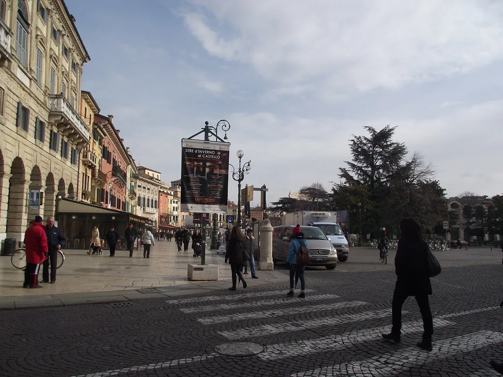 The Roman Arena di Verona under moody late-autumn skies